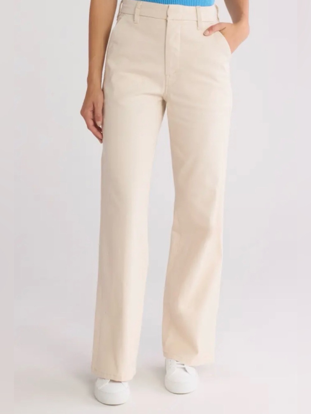 MOTHER Women’s The Sk8er Prep Sneak High Rise Wide Leg Trouser Jeans - Ecru 25